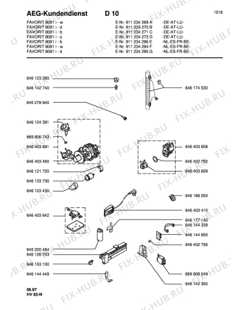 Взрыв-схема посудомоечной машины Aeg FAV8081I-S - Схема узла Electrical equipment